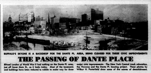 Photo from the Courier Express - 1950 during demolition for construction of the Dante Place Project
