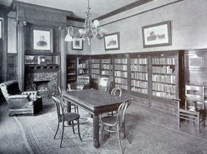 Mary Ripley Library in the Union Hall.  Source:  WNY Heritage